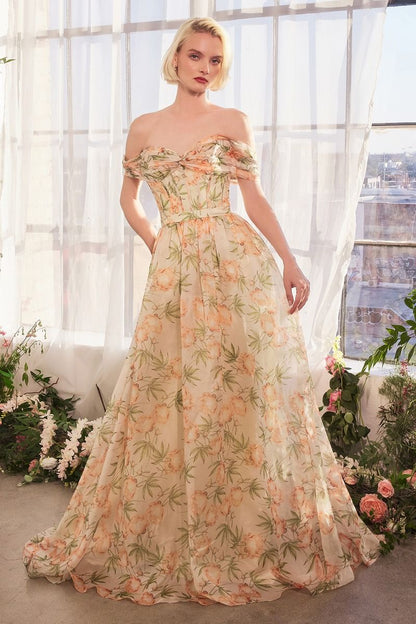 Off The Shoulder A-Line Gown by Andrea and Leo A1466 - Special Occasion/Curves