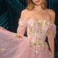 3D Floral Embroidery A-Line Gown by Andrea and Leo A1479 - Special Occasion