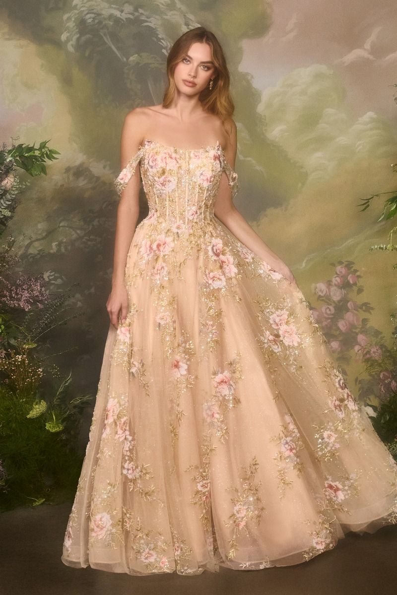 Square Neckline A-Line Gown by Andrea and Leo A1480 - Special Occasion