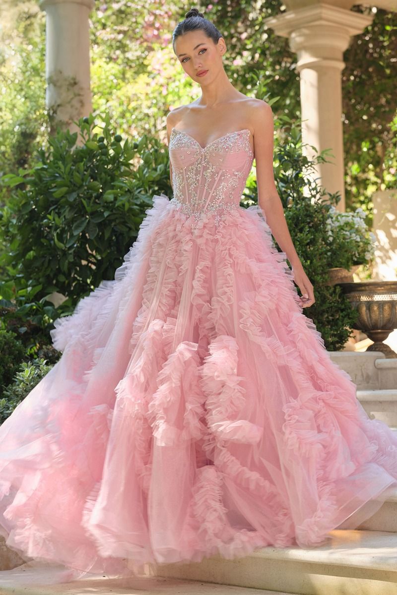 Sweetheart Neckline Layered Tulle Gown by Andrea and Leo A1483 - Special Occasion