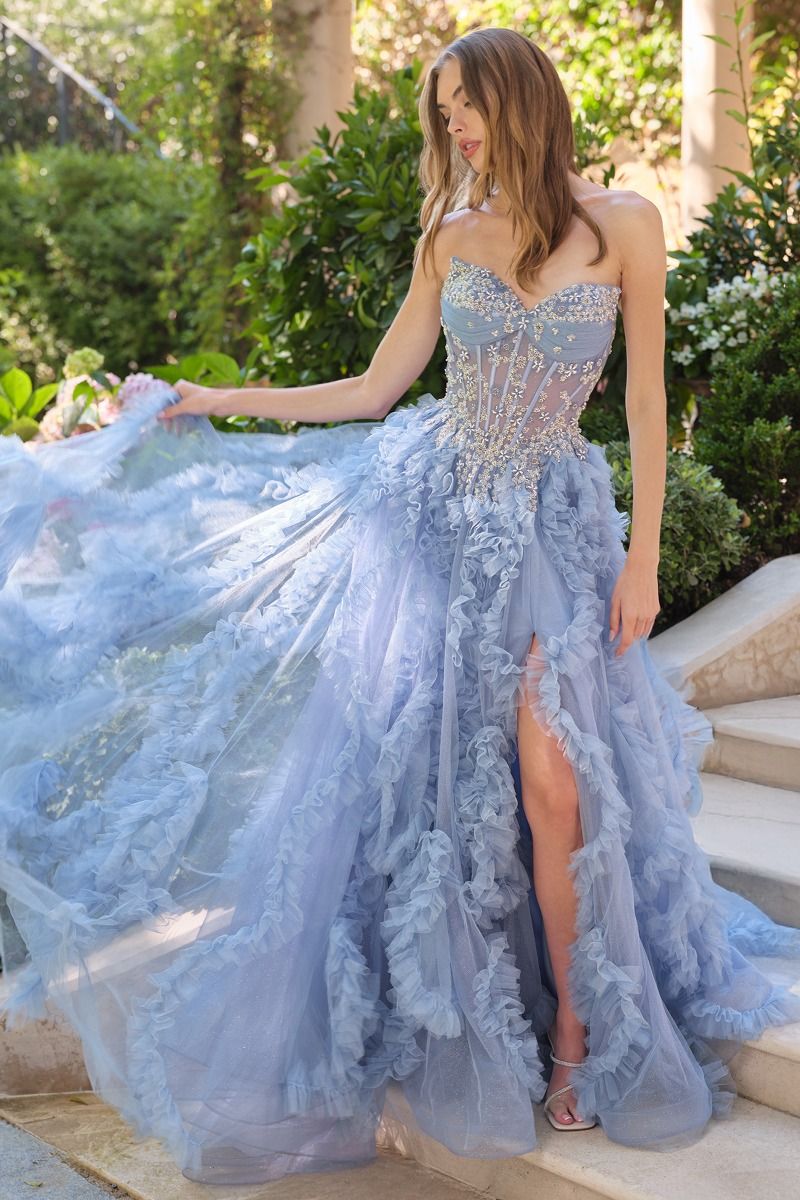Sweetheart Neckline Layered Tulle Gown by Andrea and Leo A1483 - Special Occasion