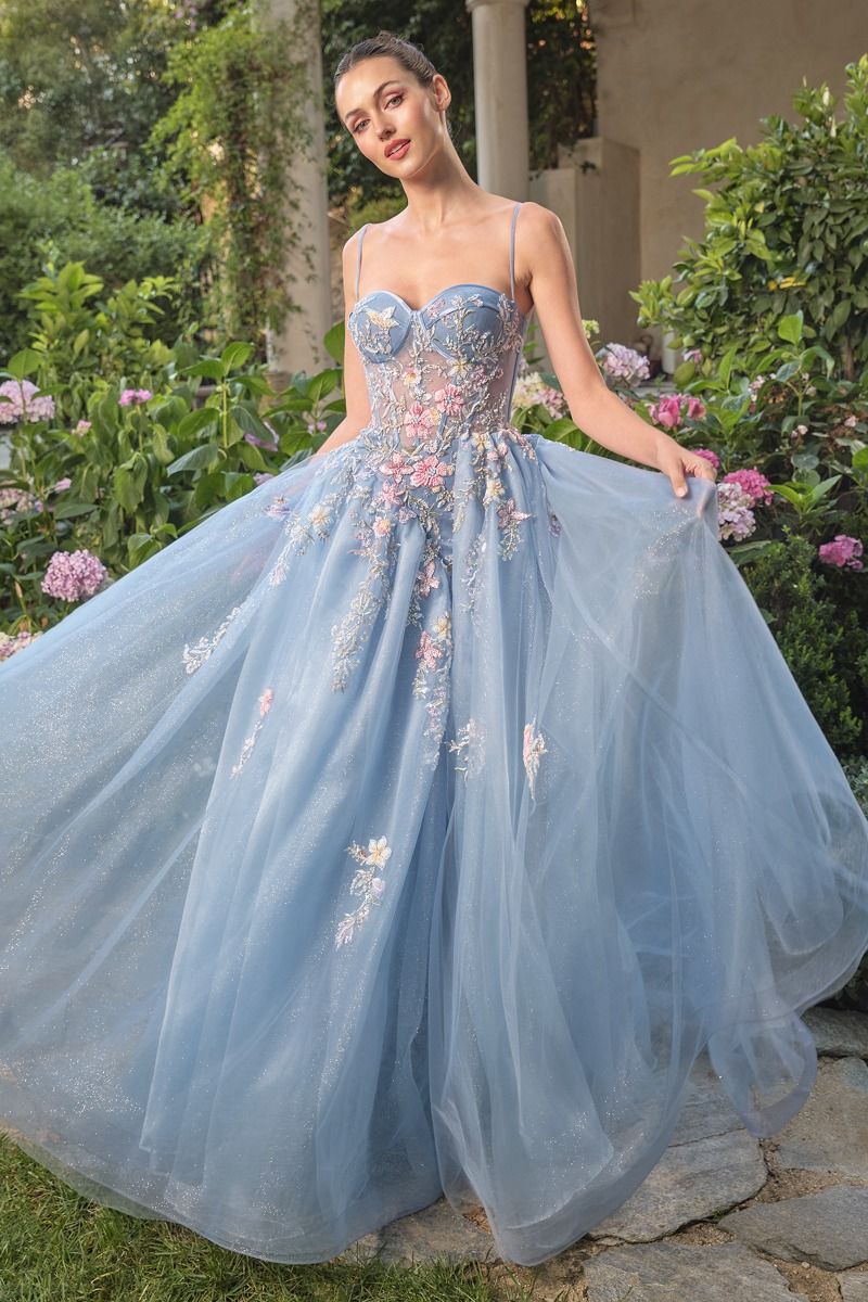 Glitter Illusion Layered Tulle Gown by Andrea and Leo A1490 - Special Occasion