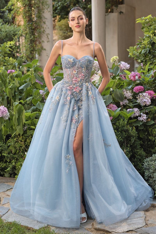 Glitter Illusion Layered Tulle Gown by Andrea and Leo A1490 - Special Occasion