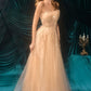 Strapless Soft Floral A-Line Gown by Andrea and Leo A1491 - Special Occasion