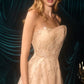 Strapless Soft Floral A-Line Gown by Andrea and Leo A1491 - Special Occasion