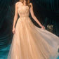 Strapless Soft Floral A-Line Gown by Andrea and Leo A1491 - Special Occasion