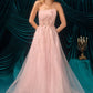 Strapless Soft Floral A-Line Gown by Andrea and Leo A1491 - Special Occasion