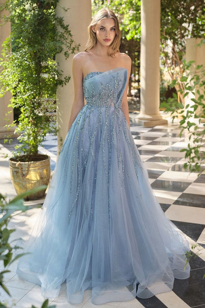 Strapless Soft Floral A-Line Gown by Andrea and Leo A1491 - Special Occasion