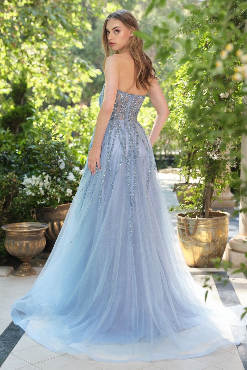 Strapless Soft Floral A-Line Gown by Andrea and Leo A1491 - Special Occasion