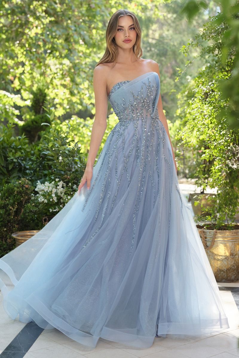 Strapless Soft Floral A-Line Gown by Andrea and Leo A1491 - Special Occasion