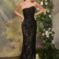 Strapless Draped Bodice Leg Slit Gown by Andrea and Leo A1497 - Special Occasion