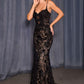Floral Lace Bodice Leg Slit Gown by Andrea and Leo A1499 - Special Occasion