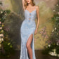 Floral Lace Bodice Leg Slit Gown by Andrea and Leo A1499 - Special Occasion