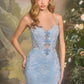 Floral Lace Bodice Leg Slit Gown by Andrea and Leo A1499 - Special Occasion