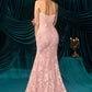 Floral Lace Bodice Leg Slit Gown by Andrea and Leo A1499 - Special Occasion