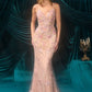3D Floral Applique Sheath Gown by Andrea and Leo A1500 - Special Occasion