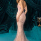 3D Floral Applique Sheath Gown by Andrea and Leo A1500 - Special Occasion