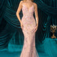 3D Floral Applique Sheath Gown by Andrea and Leo A1500 - Special Occasion