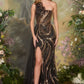 Sequin One Shoulder Neckline Gown by Andrea and Leo A1502 - Special Occasion