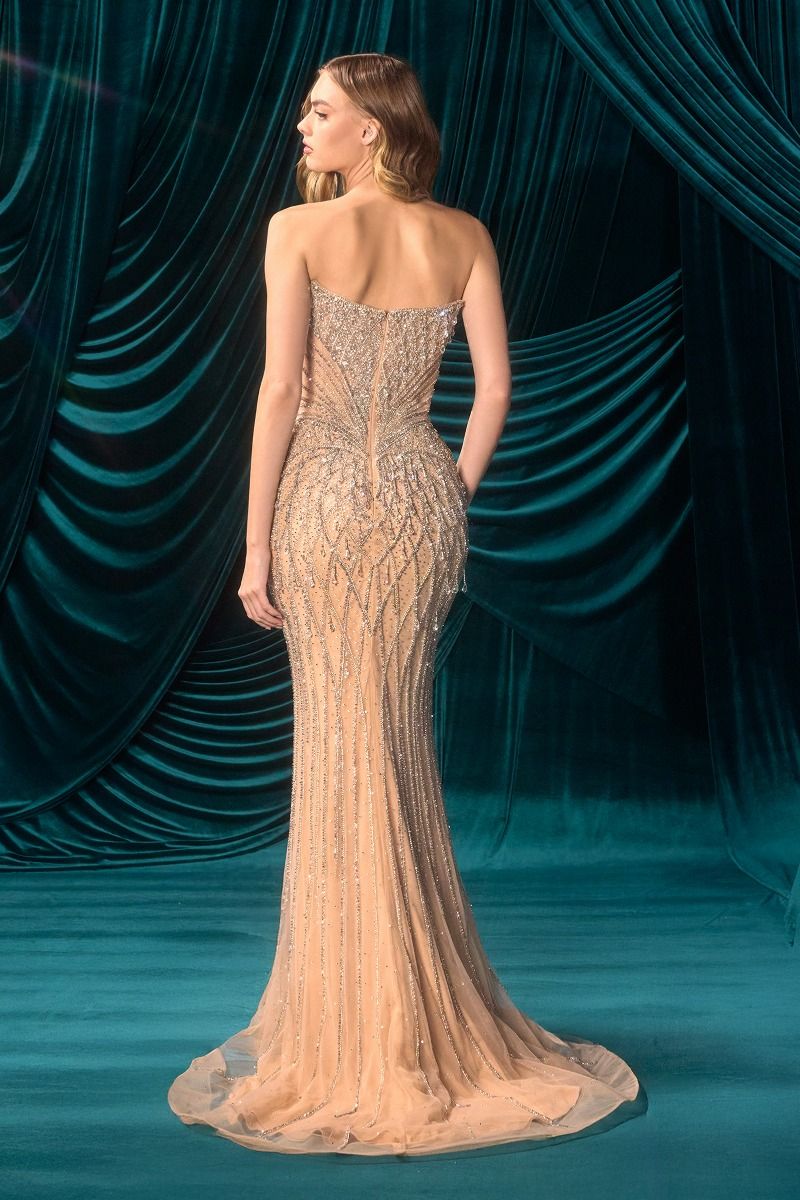 Beadwork Sweetheart Neckline Gown by Andrea and Leo A1503 - Special Occasion