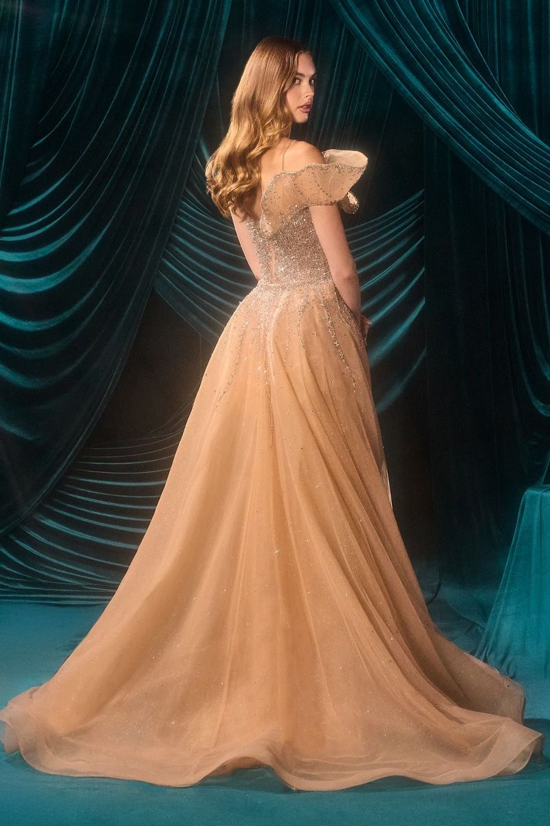 Plunging Sweetheart Layered Tulle Gown by Andrea and Leo A1505 - Special Occasion
