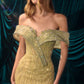 Sequin Off Shoulder Leg Slit Gown by Andrea and Leo A1507 - Special Occasion