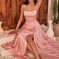 Satin A-Line Straight Neckline Gown by Cinderella Divine B8402 - Special Occasion