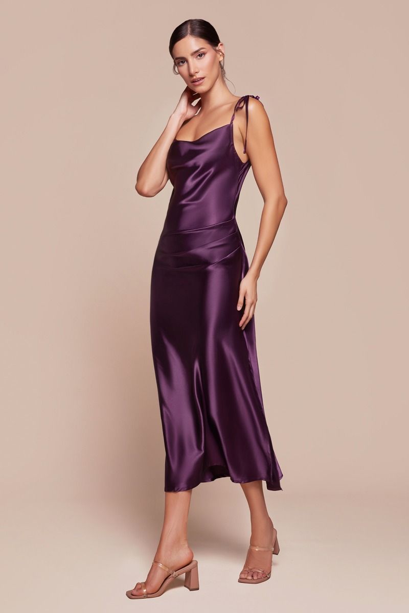 Cinderella Divine - BD103 Slim Fit Satin Midi/Short Dress