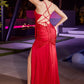 Gathered Stretch Satin Leg Silt Gown By Astee BD4002 - Women Evening Formal Gown - Special Occasion