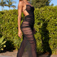 Fitted Ruched Cut Out Sheath Slit Gown By Ladivine BD7042 - Women Evening Formal Gown - Special Occasion