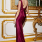 Draped Satin Sheath Gown By Ladivine BD7045 - Women Evening Formal Gown - Special Occasion