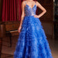 Applique Ruffled Layered A-Line Gown by Cinderella Divine C152 - Special Occasion