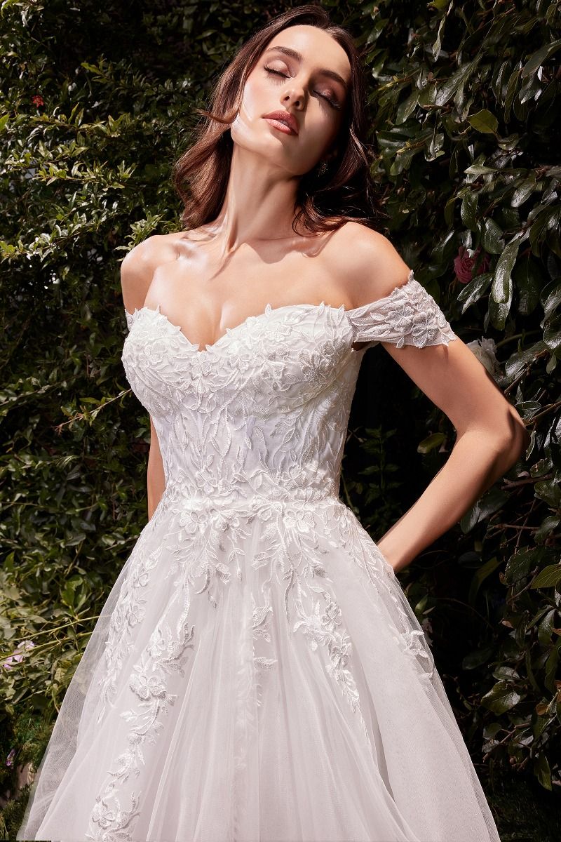 Lace & Tulle Sweetheart Neckline A-Line Gown by Cinderella Divine C159   Ariststyles