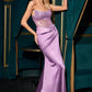 Satin Scoop Neckline Leg Slit Gown By Ladivine C161 - Women Evening Formal Gown - Special Occasion/Curves