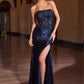 Stretch Satin Strapless Neckline Gown By Ladivine C168 - Women Evening Formal Gown - Special Occasion