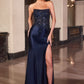 Stretch Satin Strapless Neckline Gown By Ladivine C168 - Women Evening Formal Gown - Special Occasion