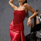Strapless Leg Slit Mermaid Gown By Ladivine C170 - Women Evening Formal Gown - Special Occasion