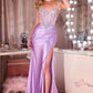 Plunging Neckline Leg Slit Gown By Ladivine C171 - Women Evening Formal Gown - Special Occasion