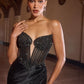 Beaded Plunging Neckline Gown By Ladivine C172 - Women Evening Formal Gown - Special Occasion