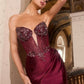 Beaded Plunging Neckline Gown By Ladivine C172 - Women Evening Formal Gown - Special Occasion