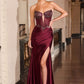 Beaded Plunging Neckline Gown By Ladivine C172 - Women Evening Formal Gown - Special Occasion