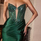 Beaded Plunging Neckline Gown By Ladivine C172 - Women Evening Formal Gown - Special Occasion