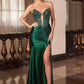 Beaded Plunging Neckline Gown By Ladivine C172 - Women Evening Formal Gown - Special Occasion