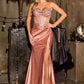 Beaded Plunging Neckline Gown By Ladivine C172 - Women Evening Formal Gown - Special Occasion