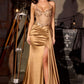 Halter Neckline Leg Slit Gown By Ladivine C173 - Women Evening Formal Gown - Special Occasion