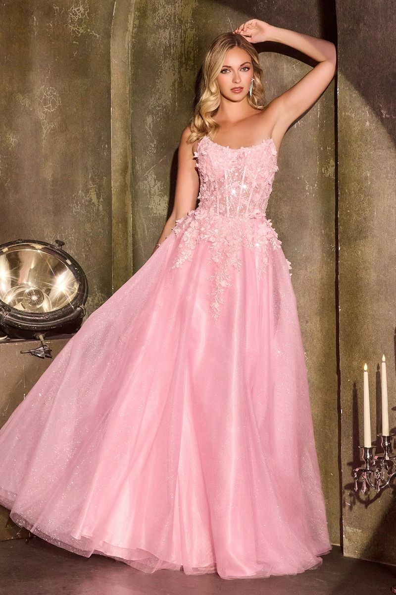 Scoop Neckline A-Line Gown By Ladivine C174 - Women Evening Formal Gown - Special Occasion