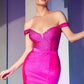 Off Shoulder Hot Stones Slit Gown By Ladivine CA106 - Women Evening Formal Gown - Special Occasion