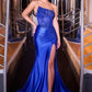 Asymmetrical Strapless Neckline Gown By Ladivine CA114 - Women Evening Formal Gown - Special Occasion