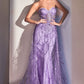 Strapless Corset Slit Gown with Overskirt By Ladivine CB095 - Women Evening Formal Gown - Special Occasion