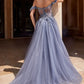 Off The Shoulder Corset Ball Gown By Ladivine CB104 - Women Evening Formal Gown - Special Occasion